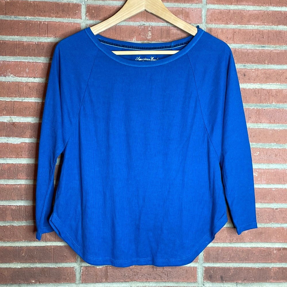 American Eagle blue oversized long sleeve t shirt - size xs